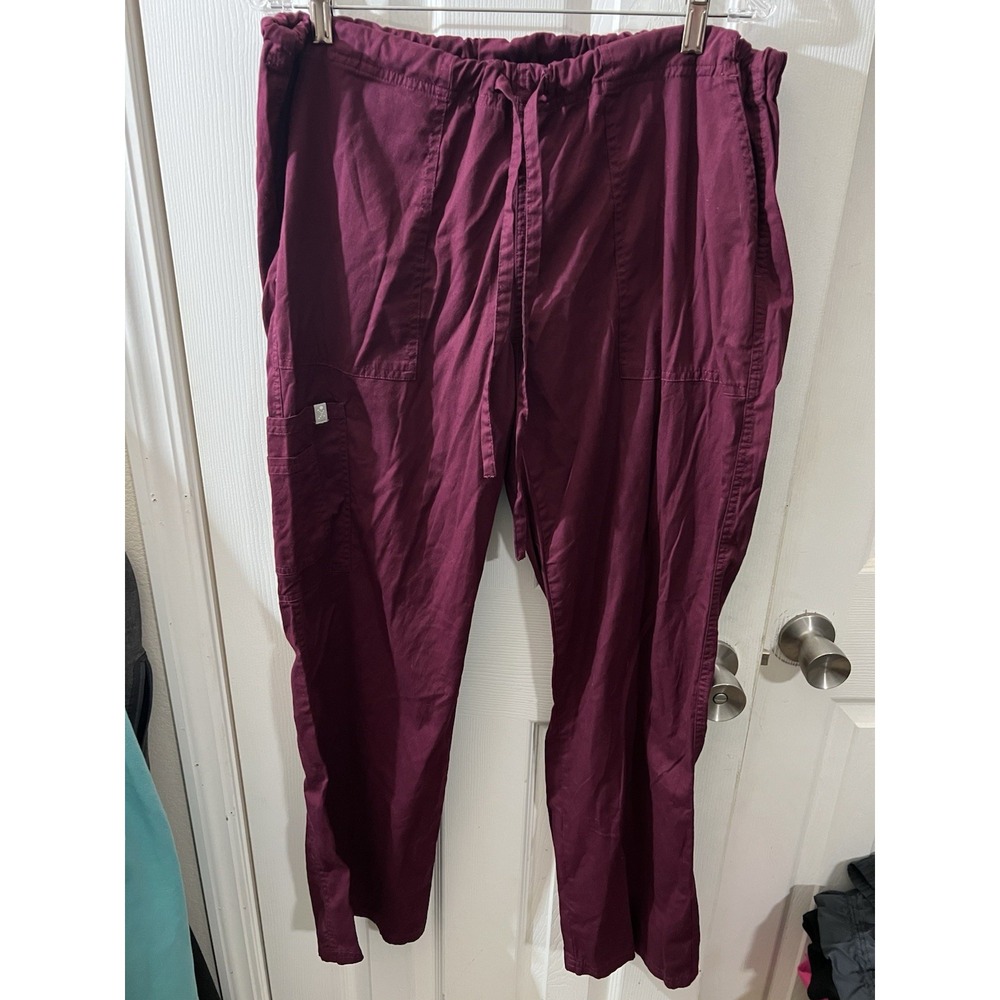 LifeThreads Women's Antimicrobial Scrub Pant Women's‎ Size L  Wine Color